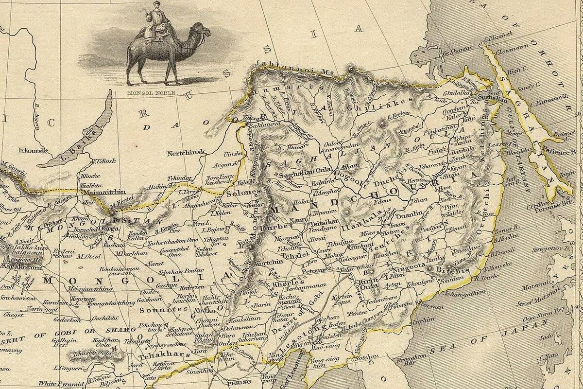 Карта с портала https://hamant.ru. Маньчжурия, 1851-й год 