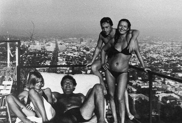 Джессика Лэнг, Милош Форман, Владимир Высоцкий и Марина Влади. Лос-Анджелес, 1976 год.
