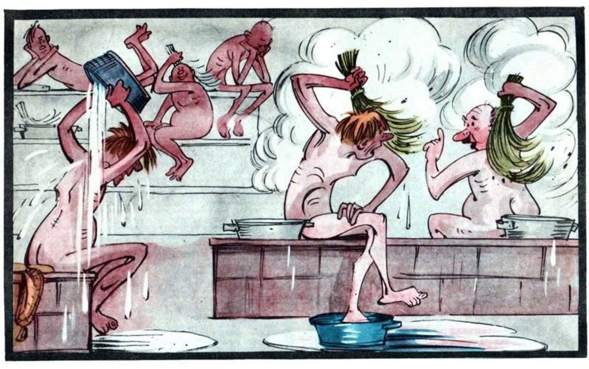 Общественная баня: карикатуры из журнала «Крокодил» и не только